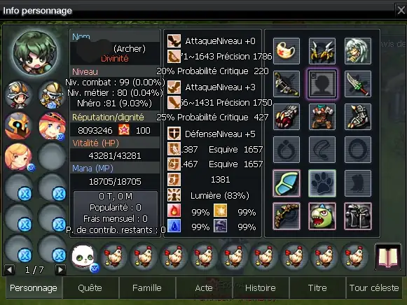 Compte avec Archer h81 vide et Escri h60 vide Undercity